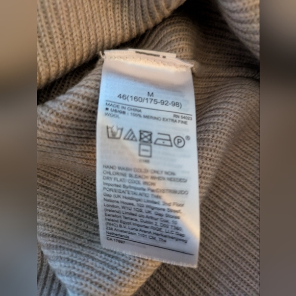 Banana Republic Merino Wool NWT Beige Sweater M - Picture 5 of 8